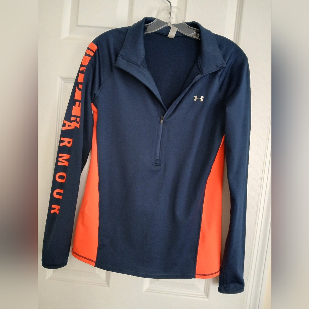 Under Armour Women Navy and Orange Pullover